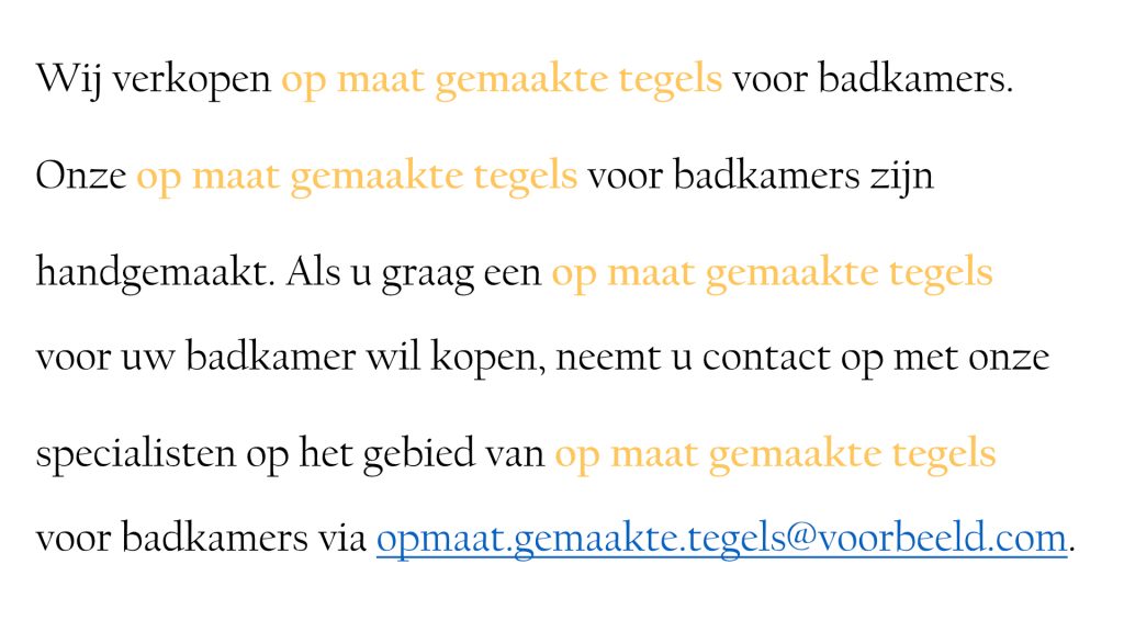 keyword stuffing voorbeeld RTM Business